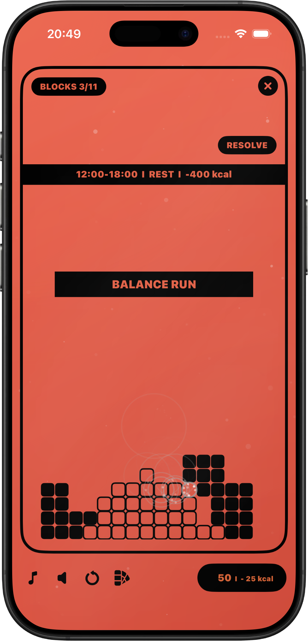 Kcal Crash Balance Run puzzle.