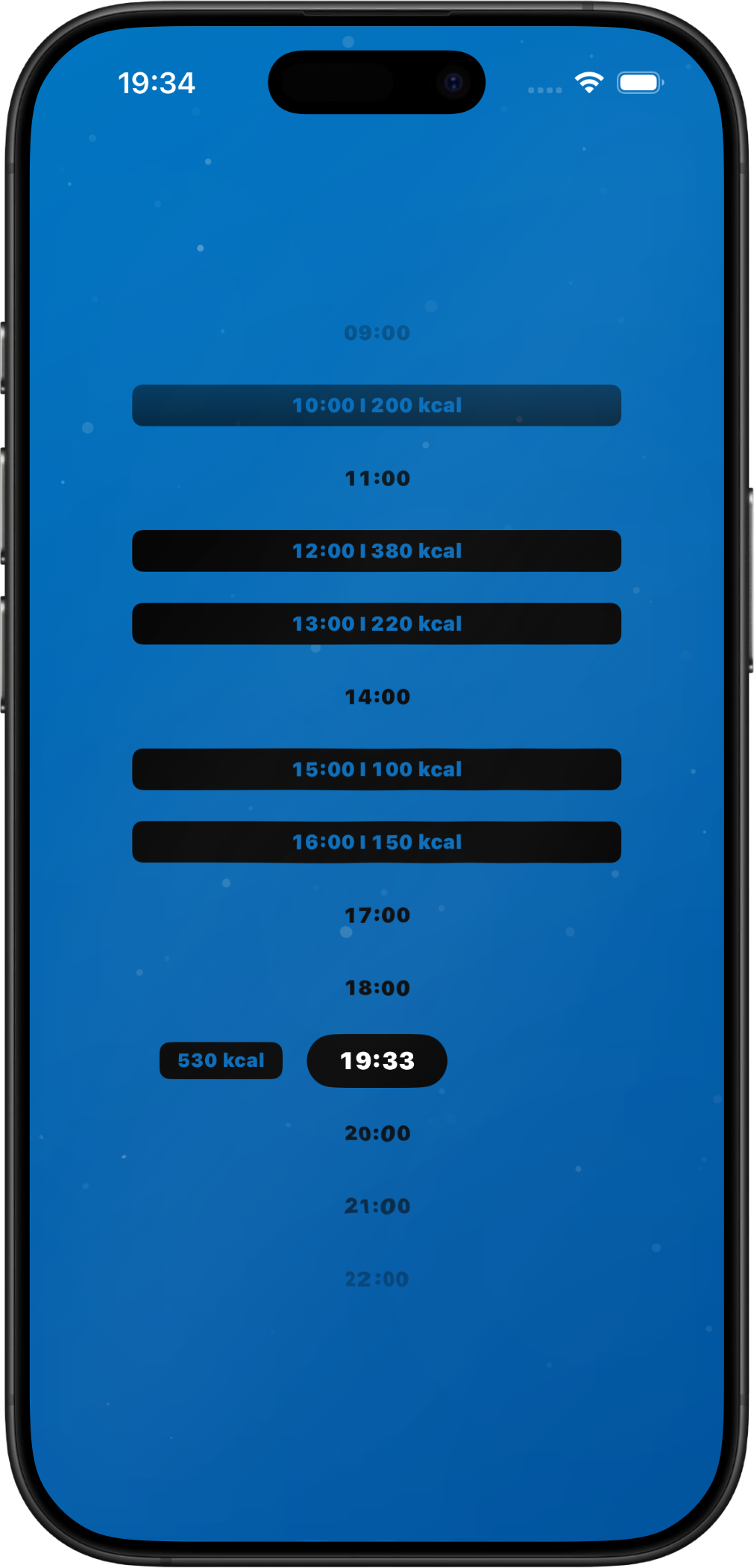 Kcal Crash 24-hour timeline.