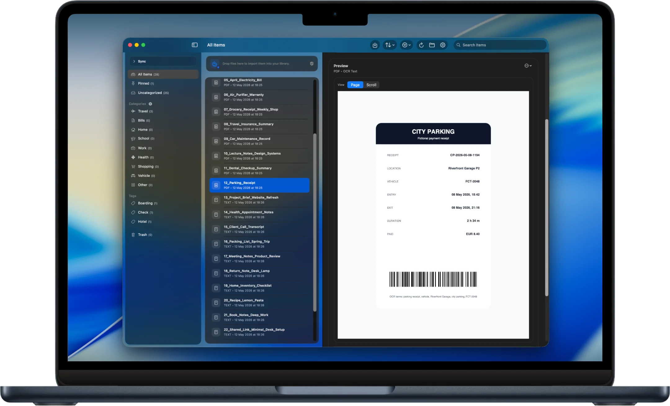 OnMyDesk on Mac showing an in-app document preview.