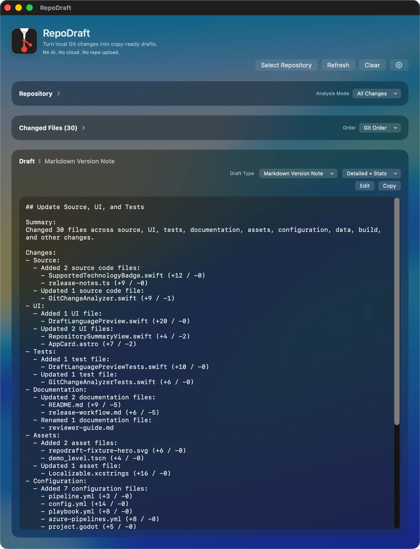 Markdown Version Notes. Create structured Markdown notes for project logs, releases, or client updates.